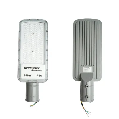 Lampa iluminat stradal LED 100W, 100-265V, 6500K, 11000lm cu prindere pe stalp 420x155x25mm IP66 Breckner Germany