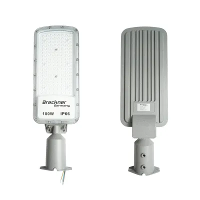 Lampa iluminat stradal LED 100W, 100-265V, 6500K, 11000lm cu prindere pe stalp 470x155x25mm IP66 Breckner Germany