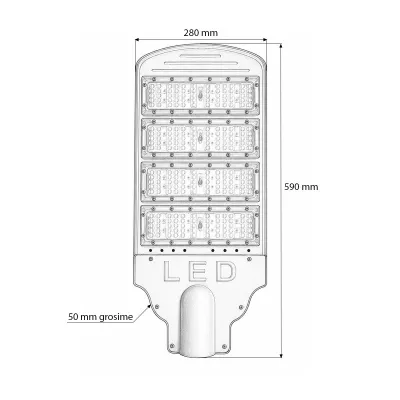 Lampa iluminat stradal LED 200W, 100-265V, 6500K, 26000lm cu prindere pe stalp 590x280x50mm IP66 Breckner Germany - imagine 5