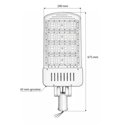 Lampa iluminat stradal LED 200W, 100-265V, 6500K, 32000lm cu prindere pe stalp 675x290x65mm IP66 Breckner Germany - imagine 5