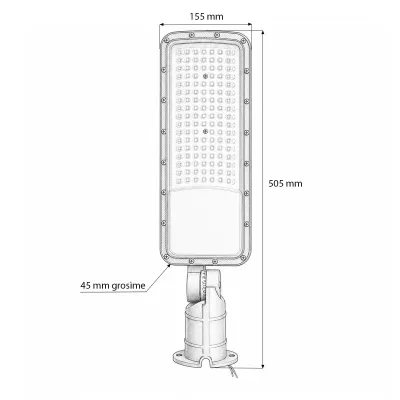 Lampa iluminat stradal LED 100W, 100-265V, 6500K, 14000lm cu prindere pe stalp 505x155x45mm IP66 Breckner Germany - imagine 5