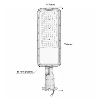 Lampa iluminat stradal LED 150W, 100-265V, 6500K, 21000lm cu prindere pe stalp 560x185x45mm IP66 Breckner Germany - imagine 5