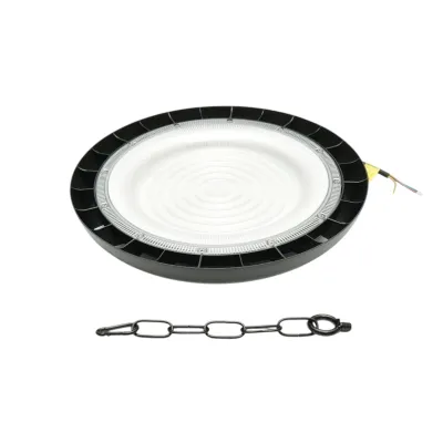 Lampa industriala LED UFO High-Bay 150W, 100-265V, 6500K, 18000lm pentru hale, depozite 325x34mm IP65 Breckner Germany - imagine 3