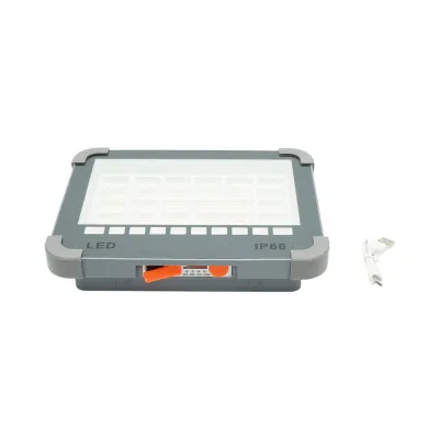 Proiector LED portabil 100W cu panou solar 3W, baterie 3600mAh, 6 moduri de iluminare, magnet, carlig, USB Power Bank 210x170x55mm Breckner Germany - imagine 6
