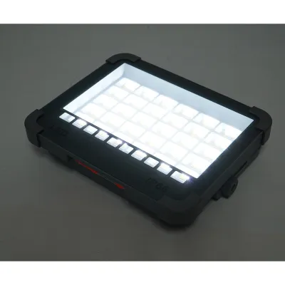 Proiector LED portabil 100W cu panou solar 3W, baterie 3600mAh, 6 moduri de iluminare, magnet, carlig, USB Power Bank 210x170x55mm Breckner Germany - imagine 10