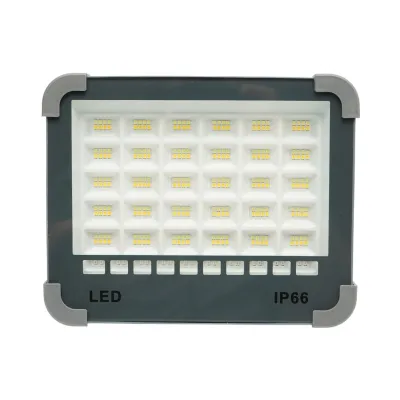 Proiector LED portabil 100W cu panou solar 3W, baterie 3600mAh, 6 moduri de iluminare, magnet, carlig, USB Power Bank 210x170x55mm Breckner Germany - imagine 2