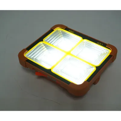 Proiector LED portabil 100W cu panou solar 1.5W, baterie 3600mAh, 6 moduri de iluminare, magnet, carlig, USB Power Bank 210x170x55mm Breckner Germany - imagine 10