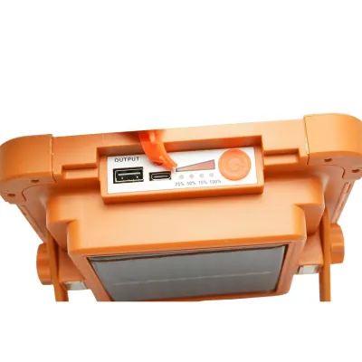 Proiector LED portabil 100W cu panou solar 1.5W, baterie 3600mAh, 6 moduri de iluminare, magnet, carlig, USB Power Bank 210x170x55mm Breckner Germany - imagine 8