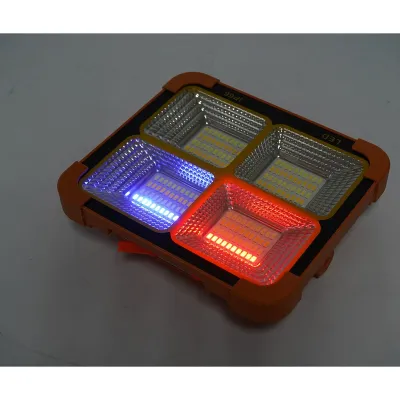 Proiector LED portabil 100W cu panou solar 1.5W, baterie 3600mAh, 6 moduri de iluminare, magnet, carlig, USB Power Bank 210x170x55mm Breckner Germany - imagine 15