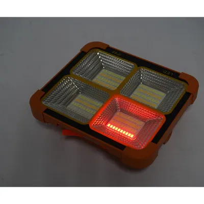 Proiector LED portabil 100W cu panou solar 1.5W, baterie 3600mAh, 6 moduri de iluminare, magnet, carlig, USB Power Bank 210x170x55mm Breckner Germany - imagine 14