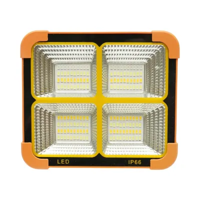 Proiector LED portabil 100W cu panou solar 1.5W, baterie 3600mAh, 6 moduri de iluminare, magnet, carlig, USB Power Bank 210x170x55mm Breckner Germany - imagine 2