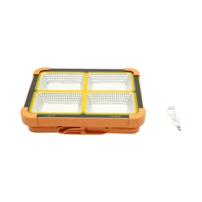 Proiector LED portabil 200W cu panou solar 3W, baterie 12000mAh, 6 moduri de iluminare, magnet, carlig, USB Power Bank Breckner Germany - imagine 5