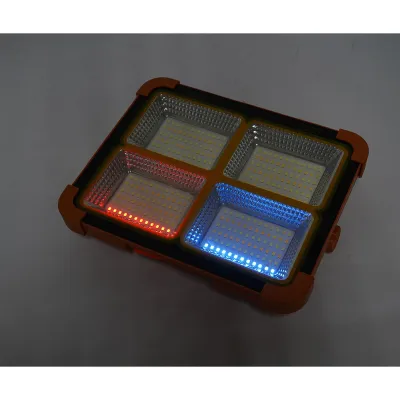 Proiector LED portabil 200W cu panou solar 3W, baterie 12000mAh, 6 moduri de iluminare, magnet, carlig, USB Power Bank Breckner Germany - imagine 14