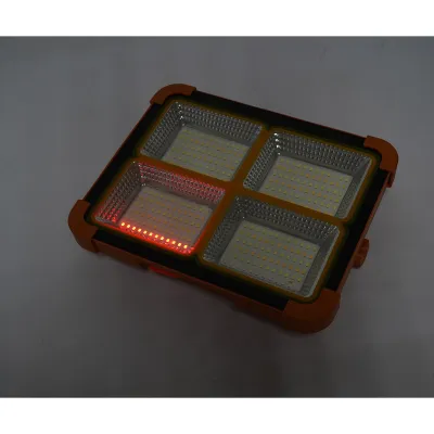 Proiector LED portabil 200W cu panou solar 3W, baterie 12000mAh, 6 moduri de iluminare, magnet, carlig, USB Power Bank Breckner Germany - imagine 12