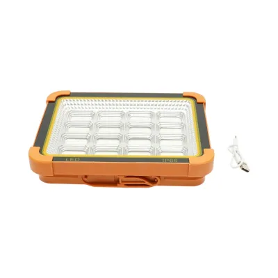 Proiector LED portabil 500W cu panou solar 3W, baterie 12000mAh, 6 moduri de iluminare, magnet, carlig, USB Power Bank Breckner Germany - imagine 5