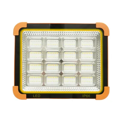 Proiector LED portabil 500W cu panou solar 3W, baterie 12000mAh, 6 moduri de iluminare, magnet, carlig, USB Power Bank Breckner Germany - imagine 2