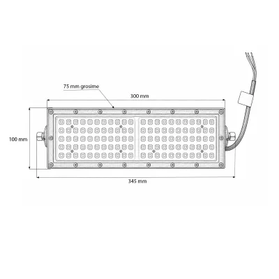 Proiector LED modular 100W, 100-265V, 6500K, 13000lm tip Flood 300x100x75mm IP66 Breckner Germany - imagine 6