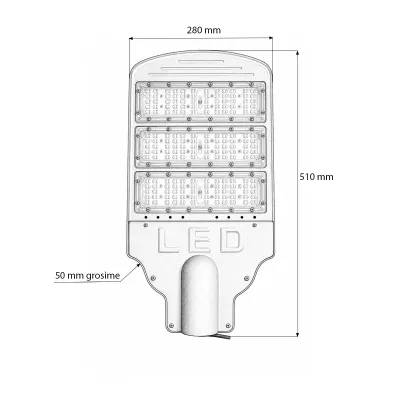 Lampa iluminat stradal LED 150W, 100-265V, 6500K, 19500lm cu prindere pe stalp 510x280x50mm IP66 Breckner Germany - imagine 5