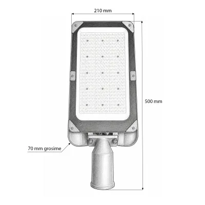 Lampa iluminat stradal LED 150W, 100-277V, 6500K, 25500lm cu prindere pe stalp 500x210x70mm IP66 Breckner Germany - imagine 5