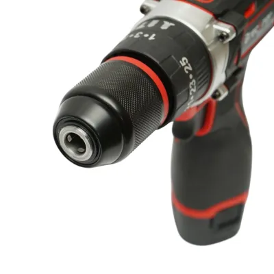 Masina de gaurit si insurubat cu percutie, 2 acumulatori 12V, 1.5Ah Li-ion, LED, 25Nm, mandrina 10mm, 0-400/1500rpm Breckner Germany - imagine 12