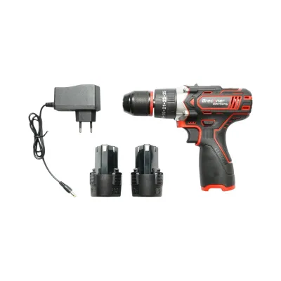 Masina de gaurit si insurubat cu percutie, 2 acumulatori 12V, 1.5Ah Li-ion, LED, 25Nm, mandrina 10mm, 0-400/1500rpm Breckner Germany - imagine 4