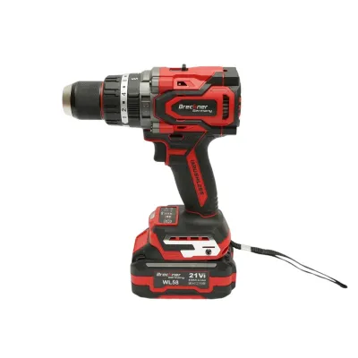 Masina de gaurit si insurubat cu percutie 1000W, 2 acumulatori 21V, 4Ah Li-ion, LED, Brushless, 180Nm, mandrina 13mm, 0-500/2000rpm, maner antivibratie Breckner Germany - imagine 6