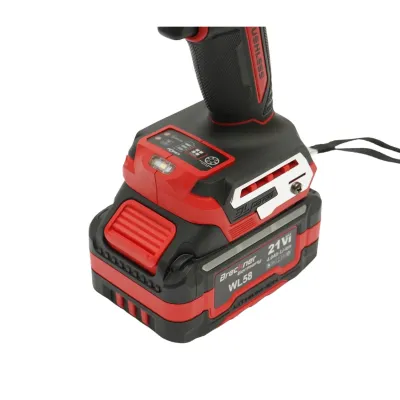 Masina de gaurit si insurubat cu percutie 1000W, 2 acumulatori 21V, 4Ah Li-ion, LED, Brushless, 180Nm, mandrina 13mm, 0-500/2000rpm, maner antivibratie Breckner Germany - imagine 13