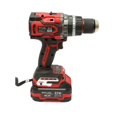 Masina de gaurit si insurubat cu percutie 1000W, 2 acumulatori 21V, 4Ah Li-ion, LED, Brushless, 180Nm, mandrina 13mm, 0-500/2000rpm, maner antivibratie Breckner Germany - imagine 9