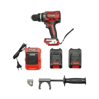 Masina de gaurit si insurubat cu percutie 1000W, 2 acumulatori 21V, 4Ah Li-ion, LED, Brushless, 180Nm, mandrina 13mm, 0-500/2000rpm, maner antivibratie Breckner Germany - imagine 4