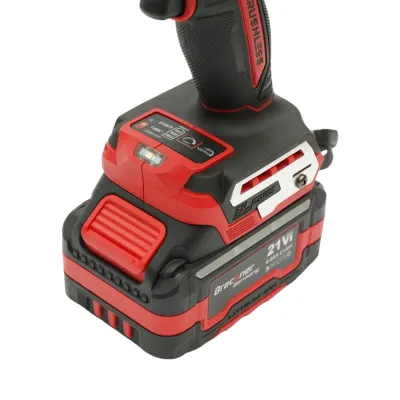 Masina de insurubat cu impact 1/2 inch 500W, 2 acumulatori 21V, 4Ah Li-ion, LED, Brushless, 450Nm, 0-1800/2400rpm Breckner Germany - imagine 13