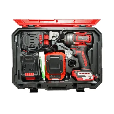 Masina de insurubat cu impact 1/2 inch 500W, 2 acumulatori 21V, 4Ah Li-ion, LED, Brushless, 450Nm, 0-1800/2400rpm Breckner Germany - imagine 3