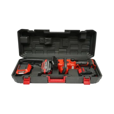 Mini fierastrau electric 800W cu 2 acumulatori 21V, 4Ah Li-ion, Brushless, lama 12 inch (300mm), capacitate taiere 260mm, display digital LED Breckner Germany - imagine 2
