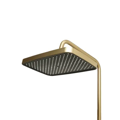 Set dus Premium multifunctional de perete din cupru, 3 functii curgere apa, dus dreptunghiular tip ploaie, para de dus, auriu mat - imagine 8