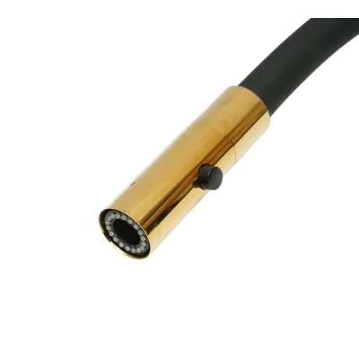 Baterie chiuveta bucatarie Premium din cupru, pipa flexibila 2 functii, dubla comanda, auriu lucios cu negru, furtunuri incluse - imagine 9