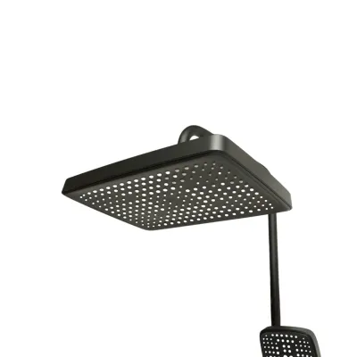 Set dus Premium multifunctional de perete din cupru, 3 functii curgere apa, dus dreptunghiular tip ploaie, para de dus, negru mat - imagine 8