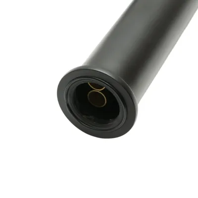 Baterie lavoar baie inalta Premium din cupru, pipa lunga, design rotund, monocomanda, negru mat, furtunuri incluse - imagine 11