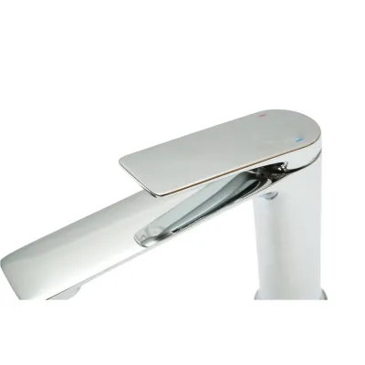 Baterie lavoar baie Premium din cupru, pipa lunga, design rotund, monocomanda, crom lucios, furtunuri incluse - imagine 9