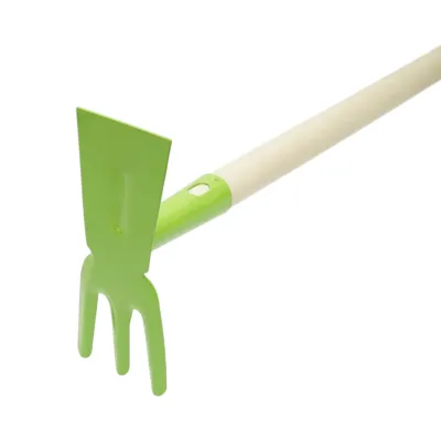 Sapaliga dubla de gradina cu lama si 3 dinti, coada din lemn 70cm - imagine 6