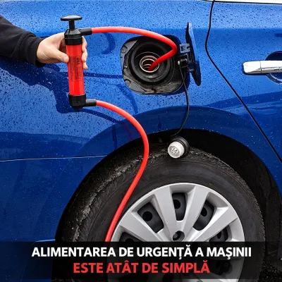 Pompa manuala multifunctionala 3 in 1 de aer si transfer lichide, ulei, combustibil cu furtunuri si accesorii - imagine 4