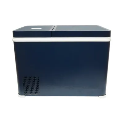 Frigider auto 45L cu compresor 12V-24V-220V, 45W, afisaj LCD, zona dubla de racire, albastru 616x386x451mm - imagine 6
