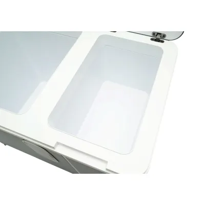 Frigider auto 45L cu compresor 12V-24V-220V, 45W, afisaj LCD, zona dubla de racire, albastru 616x386x451mm - imagine 10