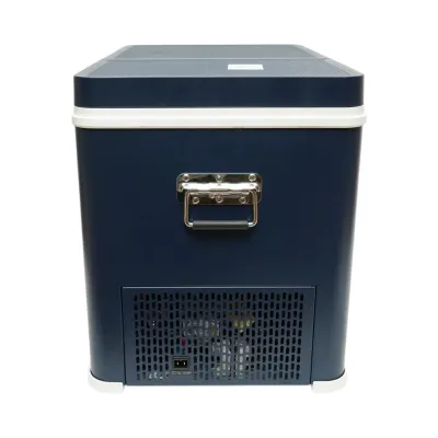 Frigider auto 45L cu compresor 12V-24V-220V, 45W, afisaj LCD, zona dubla de racire, albastru 616x386x451mm - imagine 5