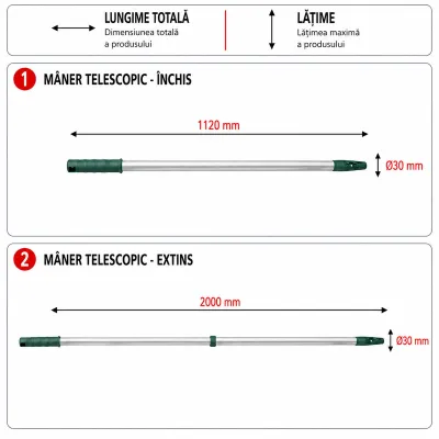 Maner telescopic trafalet 112-200cm din aluminiu Breckner Germany - imagine 4