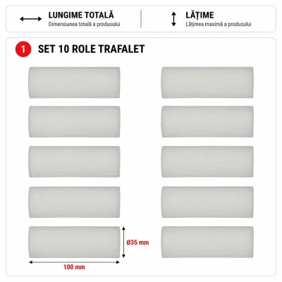 Set 10 role trafalet burete 100mm, diametru 35mm Breckner Germany - imagine 4