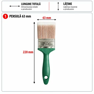 Pensula vopsit plata 63mm, fir PET, maner PP Breckner Germany - imagine 6