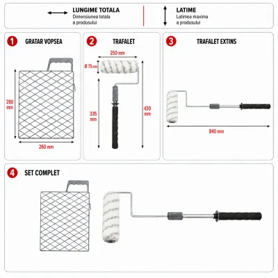 Set trafalet poliester 25cm, maner telescopic 40-80cm, gratar plastic Breckner Germany - imagine 6