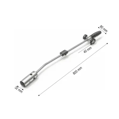 Arzator de gradina pentru buruieni 800mm, rotire 360 grade, aprindere piezo, flacara reglabila 1300°C - imagine 4