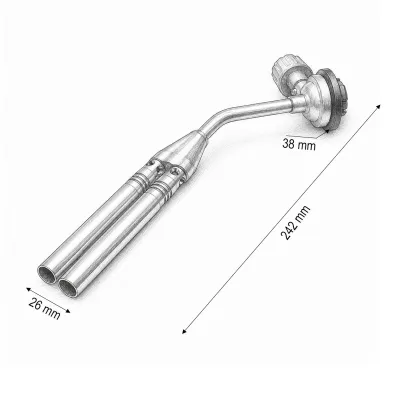 Cap arzator butelie gaz spray cu flacara dubla pentru lipire, rotire 360 grade, aprindere manuala, flacara reglabila 1300°C - imagine 4