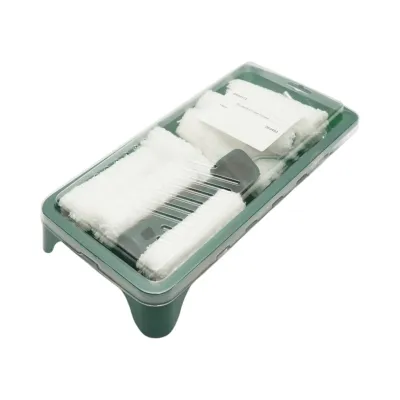 Set mini trafalet cu 10 role microfibra 10cm, maner 2K, tavita vopsea, rezerva tavita 13 piese Breckner Germany - imagine 8