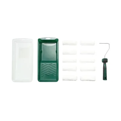 Set mini trafalet cu 10 role microfibra 10cm, maner 2K, tavita vopsea, rezerva tavita 13 piese Breckner Germany